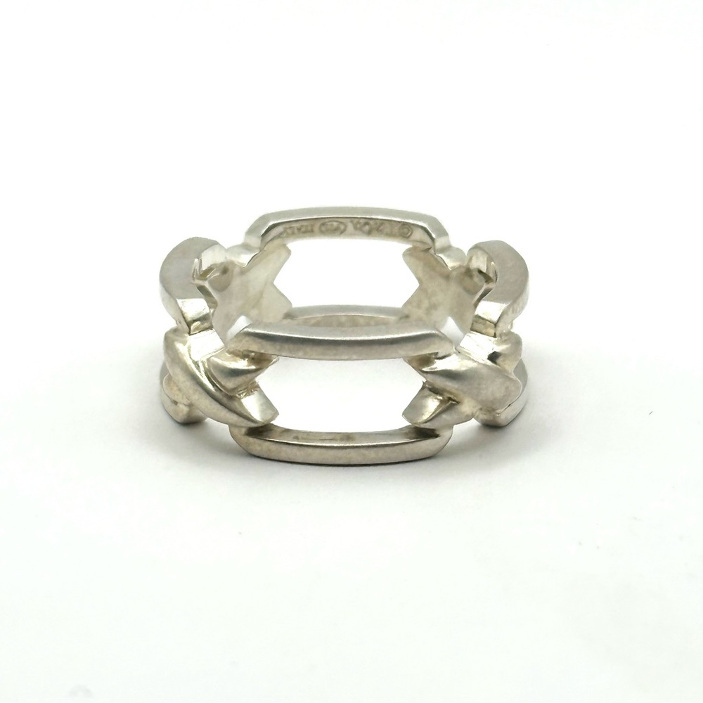 Tiffany & Co Silver X Link Ring / Band Size 6.75